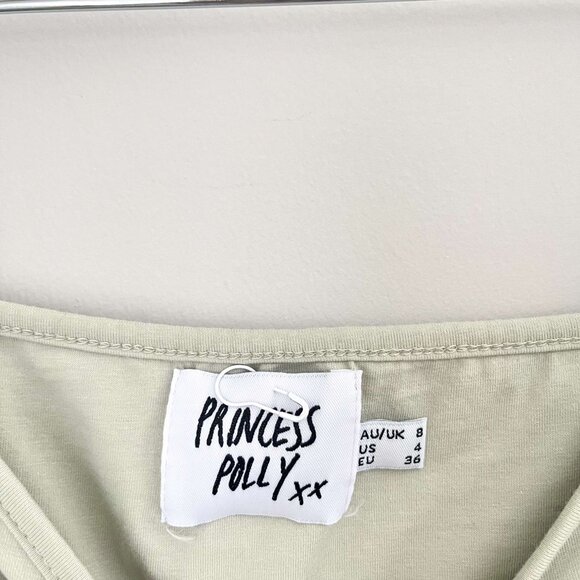 PRINCESS POLLY Karla Crop Top Light Green Size 4 - Picture 5 of 6